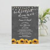 Invitation Dîner de répétition Rustique Sunflower (Debout devant)