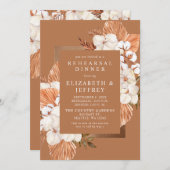 Invitation Dîner de répétition Rustique Terracotta Boho Pampa (Devant / Derrière)