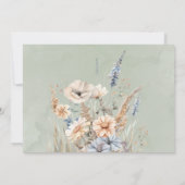 Invitation Dîner de répétition Sage Green & Dusty Blue Flower (Dos)