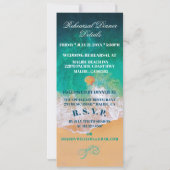 Invitation Dîner de répétition Sandy Beach Ocean Waves (Dos)