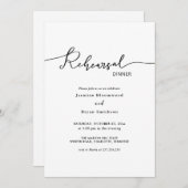 Invitation Dîner de répétition Script manuscrit Décontracté (Devant / Derrière)
