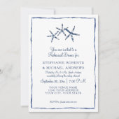 Invitation Dîner de répétition Shibori Indigo Starfish Sea Be (Devant)
