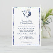 Invitation Dîner de répétition Shibori Seahorse Starfish Beac (Debout devant)