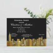 Invitation Dîner de répétition Silhouette Skyline NYC (Debout devant)