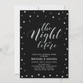 Invitation Dîner de répétition Silver & Black Typographie mod (Devant)