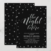 Invitation Dîner de répétition Silver & Black Typographie mod (Devant / Derrière)