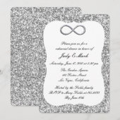 Invitation Dîner de répétition Silver Parties scintillant Inf (Devant / Derrière)