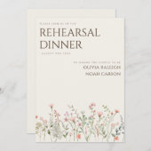 Invitation Dîner de répétition simple Boho Fleur sauvage Invi (Devant / Derrière)