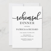 Invitation Dîner de Répétition Simple Chic Calligraphie (Devant)