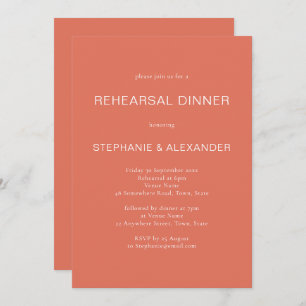 Invitation Dîner de répétition simple en terre cuite Invitati