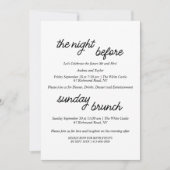 Invitation Dîner de répétition simple et brunch du dimanche (Devant)