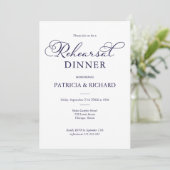 Invitation Dîner de répétition simple et chic Navy (Debout devant)