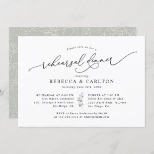 Invitation Dîner de répétition simple et élégant