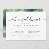 Invitation Dîner de répétition simple et élégant (Devant / Derrière)