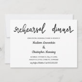Invitation Dîner de répétition simple et élégant Script manus (Devant)
