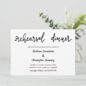 Invitation Dîner de répétition simple et élégant Script manus (Debout devant)