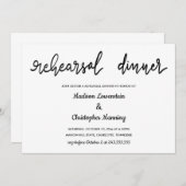 Invitation Dîner de répétition simple et élégant Script manus (Devant / Derrière)