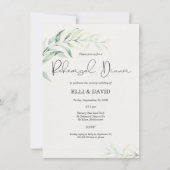 Invitation Dîner de répétition simple Foliage (Devant)