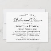 Invitation Dîner de répétition simple Mariage Elegance (Devant)