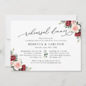 Invitation Dîner de répétition simple Mariage floral Invitati (Devant)