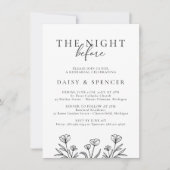 Invitation Dîner de répétition simple Mariage noir (Devant)