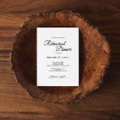 Invitation Dîner de répétition simple noir blanc