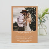 Invitation Dîner de répétition simple photo Golden Tan Mariag (Debout devant)