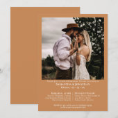 Invitation Dîner de répétition simple photo Golden Tan Mariag (Devant / Derrière)