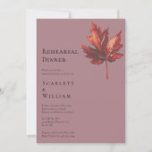 Invitation Dîner de répétition simple pour Mariage de la feui (Devant)