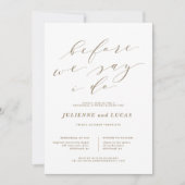 Invitation Dîner de répétition simple romance (Devant)