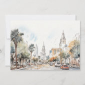 Invitation Dîner de répétition Skyline Chic Orlando Florida (Dos)