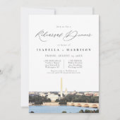 Invitation Dîner de répétition Skyline WASHINGTON DC Watercol (Devant)