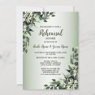 Invitation Dîner de répétition Soirée de mariage verdure Flor