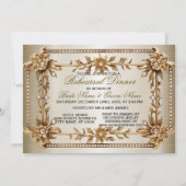 Invitation Dîner de répétition Soirée Golden Ornate Dimond (Devant)