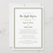 Invitation Dîner de répétition Soirée Mariage avant le vert b (Devant)