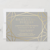 Invitation Dîner de répétition sophistiqué Dove Grey & Gold (Devant)