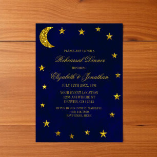 Invitation Dîner de répétition sous le ciel nocturne céleste