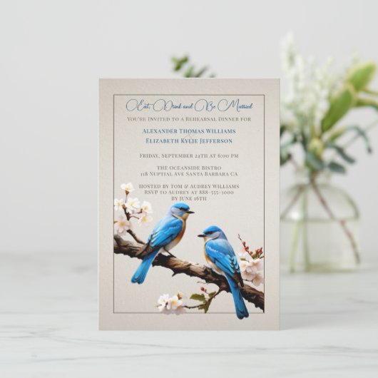 Invitation Dîner de répétition Spring Bluebirds (Debout devant)