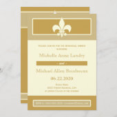 Invitation Dîner de répétition style affiche Fleur de Lis (Devant / Derrière)