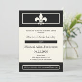 Invitation Dîner de répétition style affiche Fleur de Lis (Debout devant)