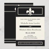 Invitation Dîner de répétition style affiche Fleur de Lis (Devant / Derrière)