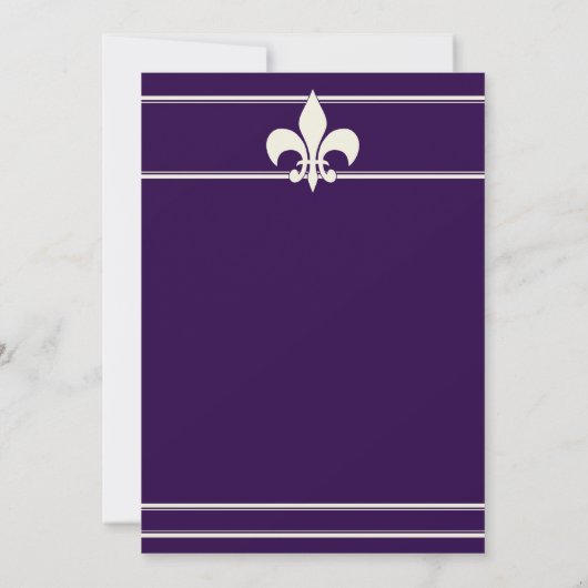 Invitation Dîner de répétition style affiche Fleur de Lis (Dos)