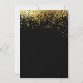 Invitation Dîner de répétition stylish Black and Gold Snowfla (Dos)