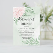 Invitation Dîner de répétition Succulent Eucalyptus Rose (Debout devant)