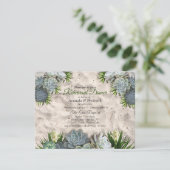 Invitation Dîner de répétition Succulent teintes de blues pâl (Debout devant)