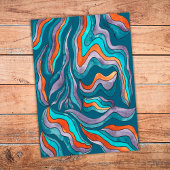 Invitation Dîner de répétition super Retro Wavy Blue Mariage