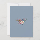 Invitation Dîner de répétition sur cadre doré bleu bleu rose (Dos)