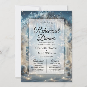 Invitation Dîner de répétition sur la forêt neigeuse