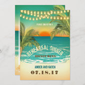 Invitation Dîner de répétition sur la plage (Devant / Derrière)