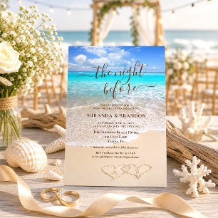 Invitation Dîner de répétition sur la plage aux vagues de l'o